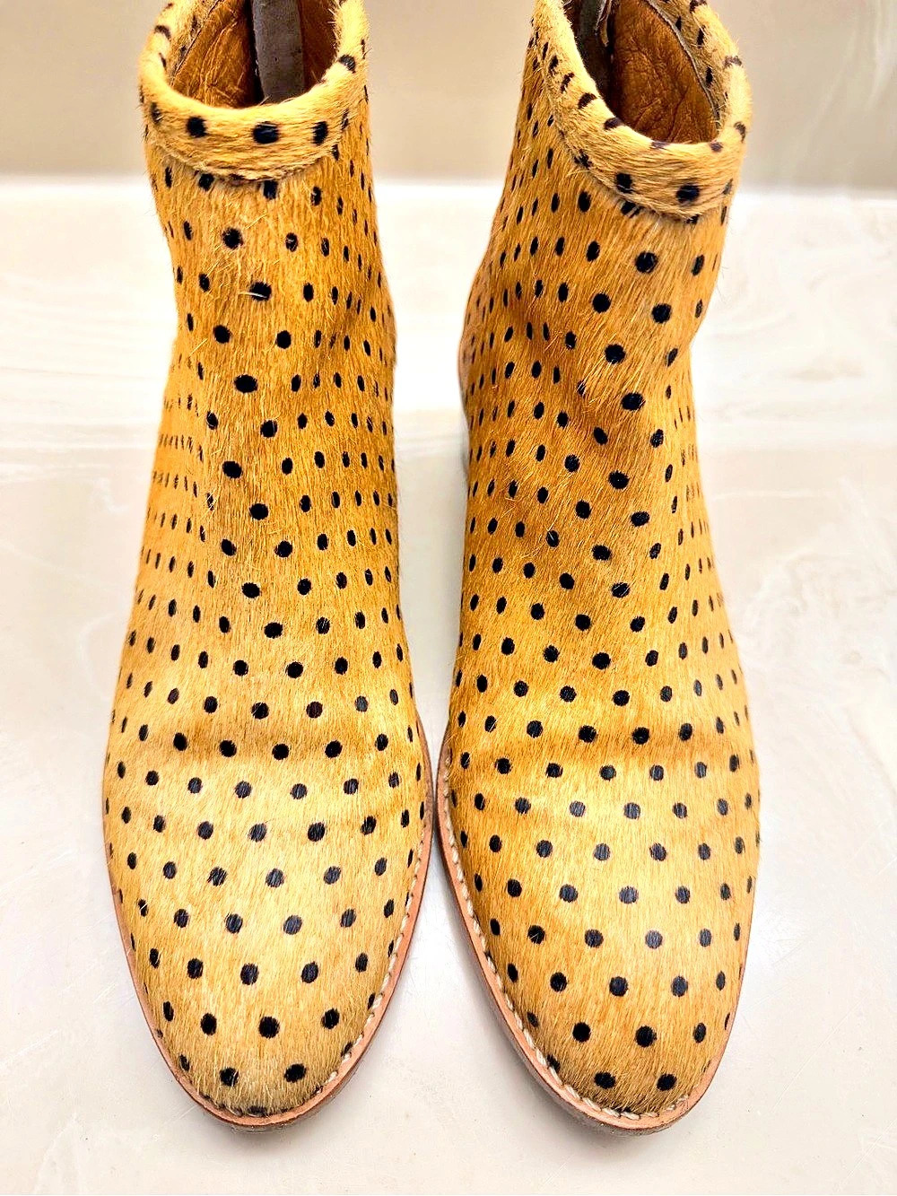 Loeffler Randall Polka Dot Hair-On Ankle Boots US 8